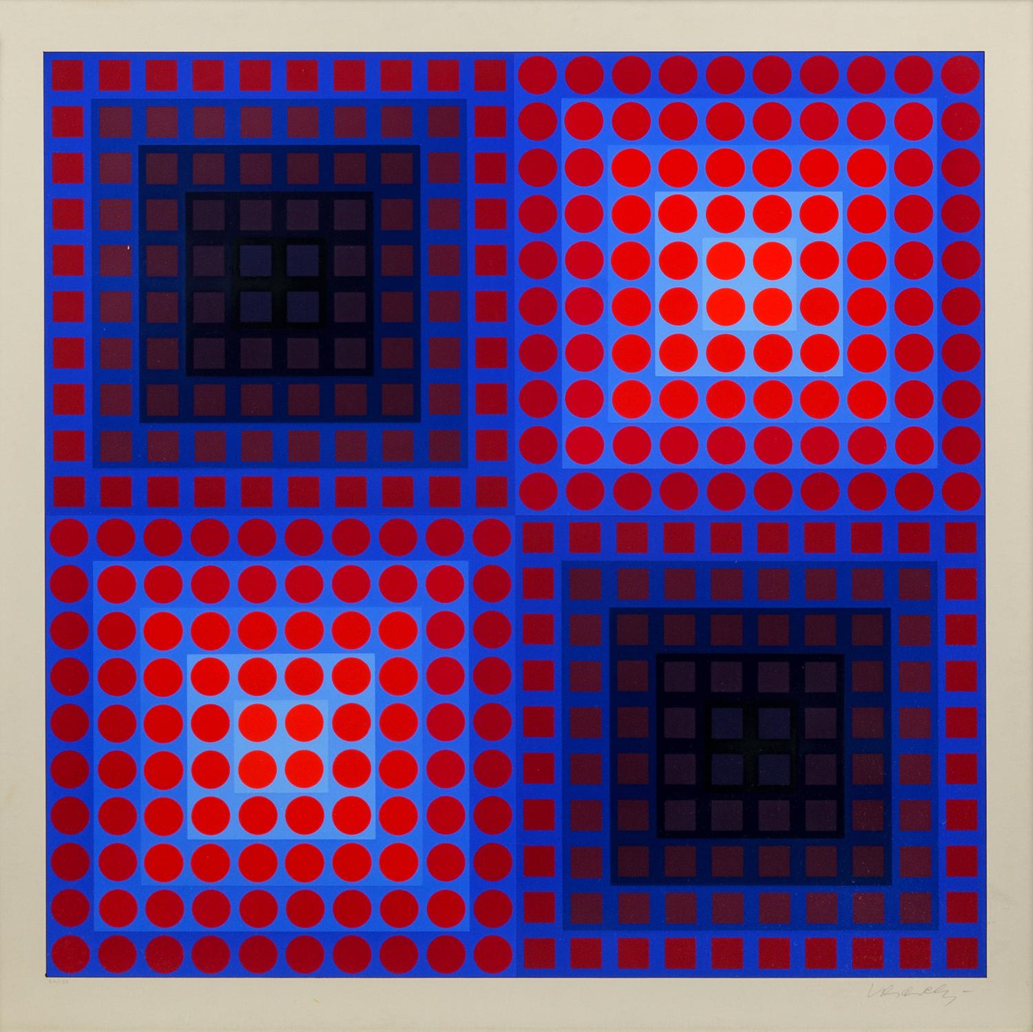 Untitled (Red Circles and Squares from Permutations Series), 1968