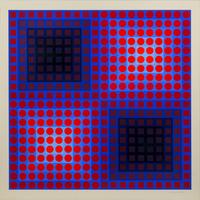 Untitled (Red Circles and Squares from Permutations Series), 1968