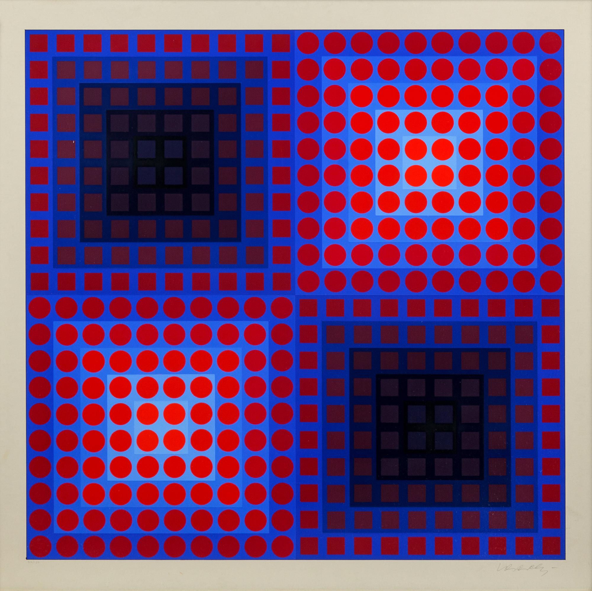 Untitled (Red Circles and Squares from Permutations Series), 1968