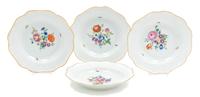 A Set of Four Meissen Porcelain Soup Plates Diameter 9 7/8 inches. — 19TH CENTURY