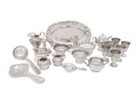 A Collection of Mexican and American Silver Table Articles