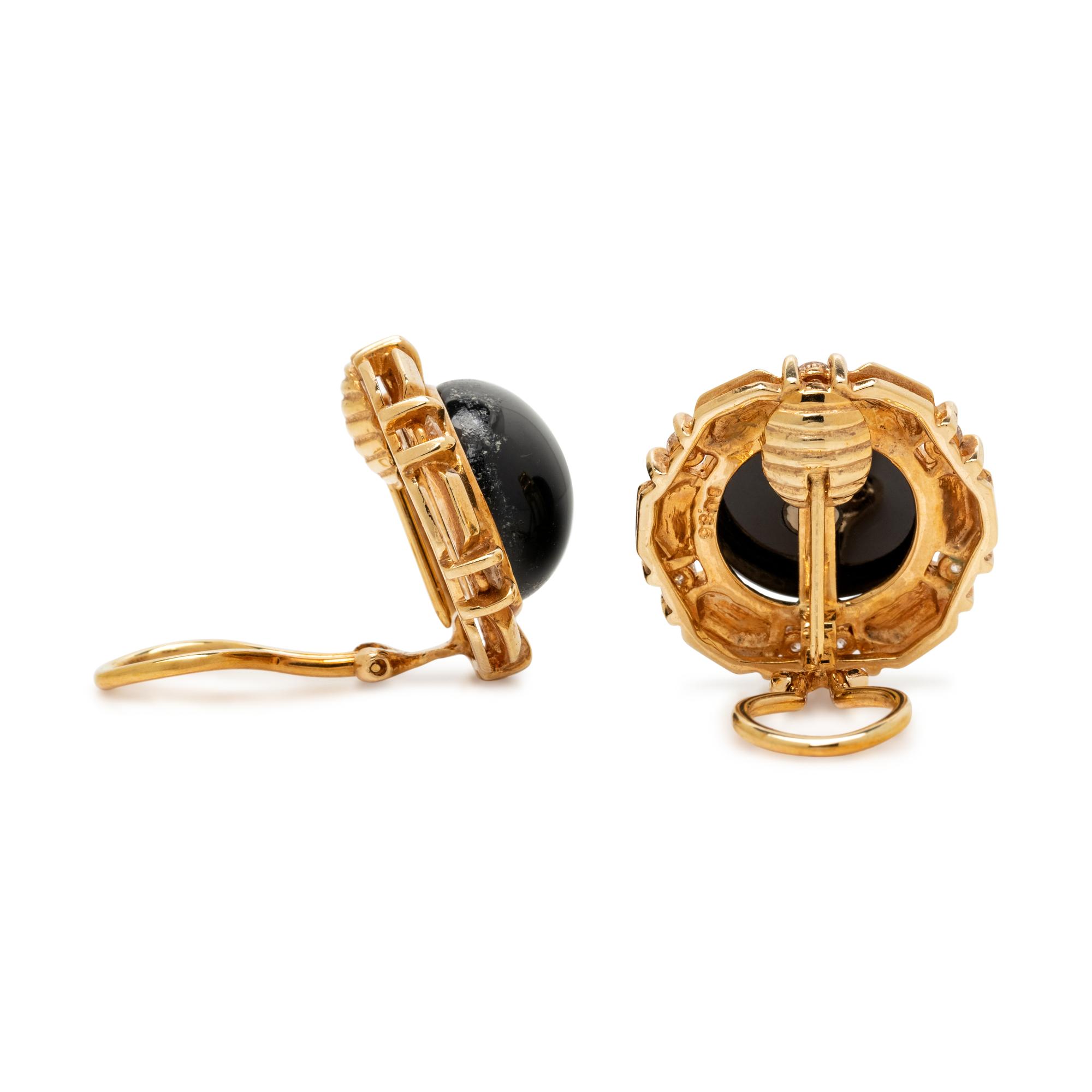 YELLOW GOLD, DIAMOND AND MULTIGEM CONVERTIBLE EARCLIPS
