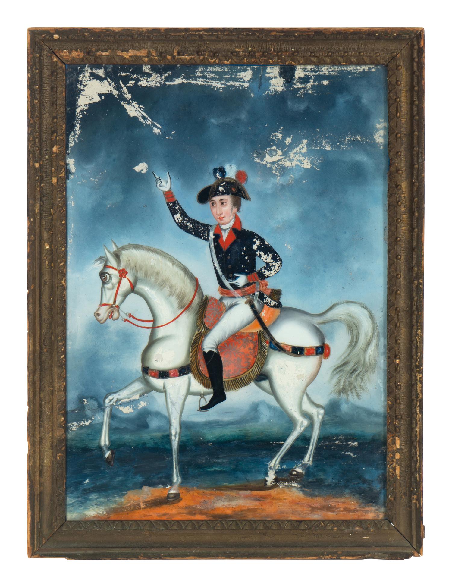 A Reverse-Painted Glass Portrait