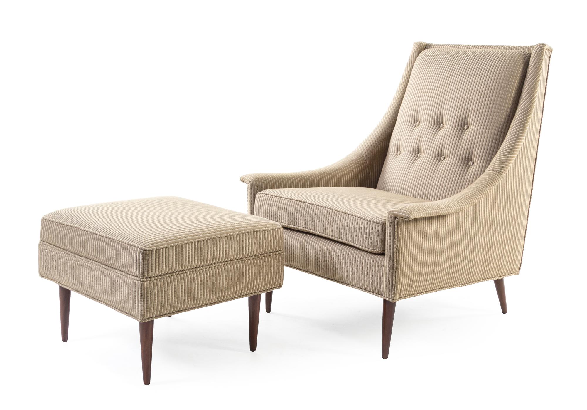 Milo Baughman (American, 1923-2003), JAMES INC., 1950s, a lounge chair and ottoman