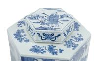 A Pair of Chinese Blue and White Porcelain Tea Jars