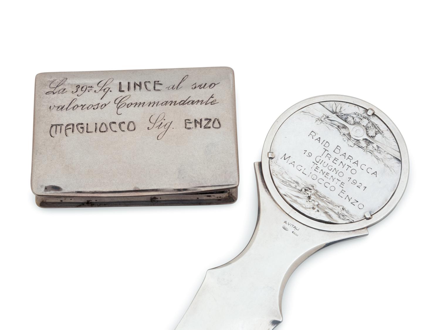 Two Italian Silver Raid Baracca Air Race Presentation Awards