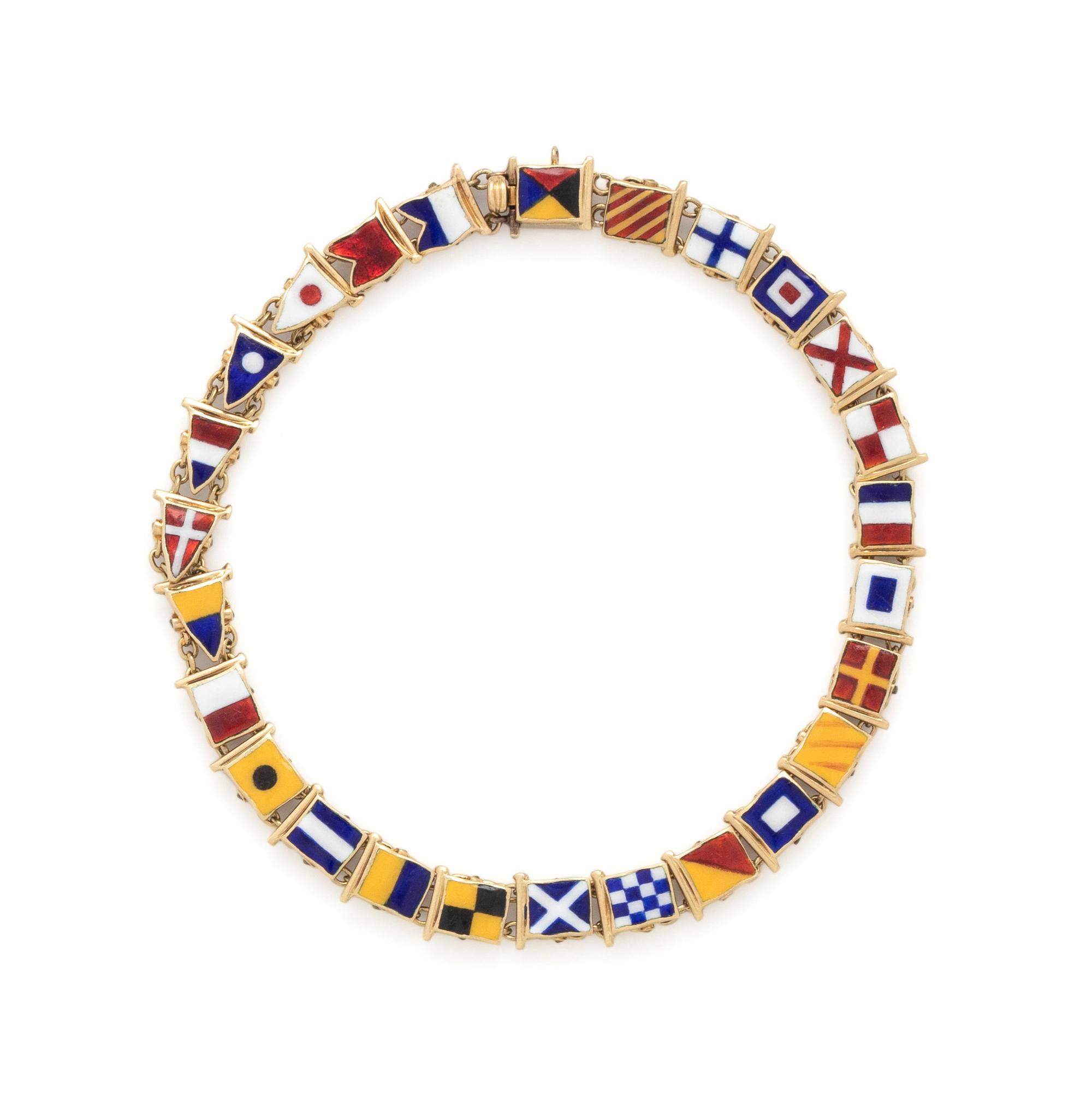 ANTIQUE, NAUTICAL FLAG BRACELET