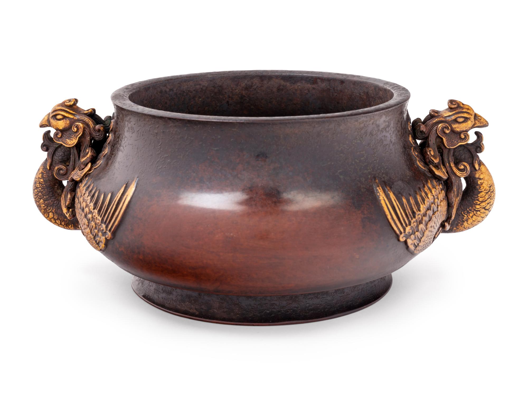 A Chinese Bronze 'Phoenix' Censer