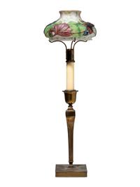 A Reverse-Painted Glass 'Butterfly' Lamp