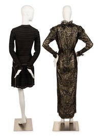 Two Designer Dresses: One Roberto Cavalli, One Pauline Trigère,1990-2010s