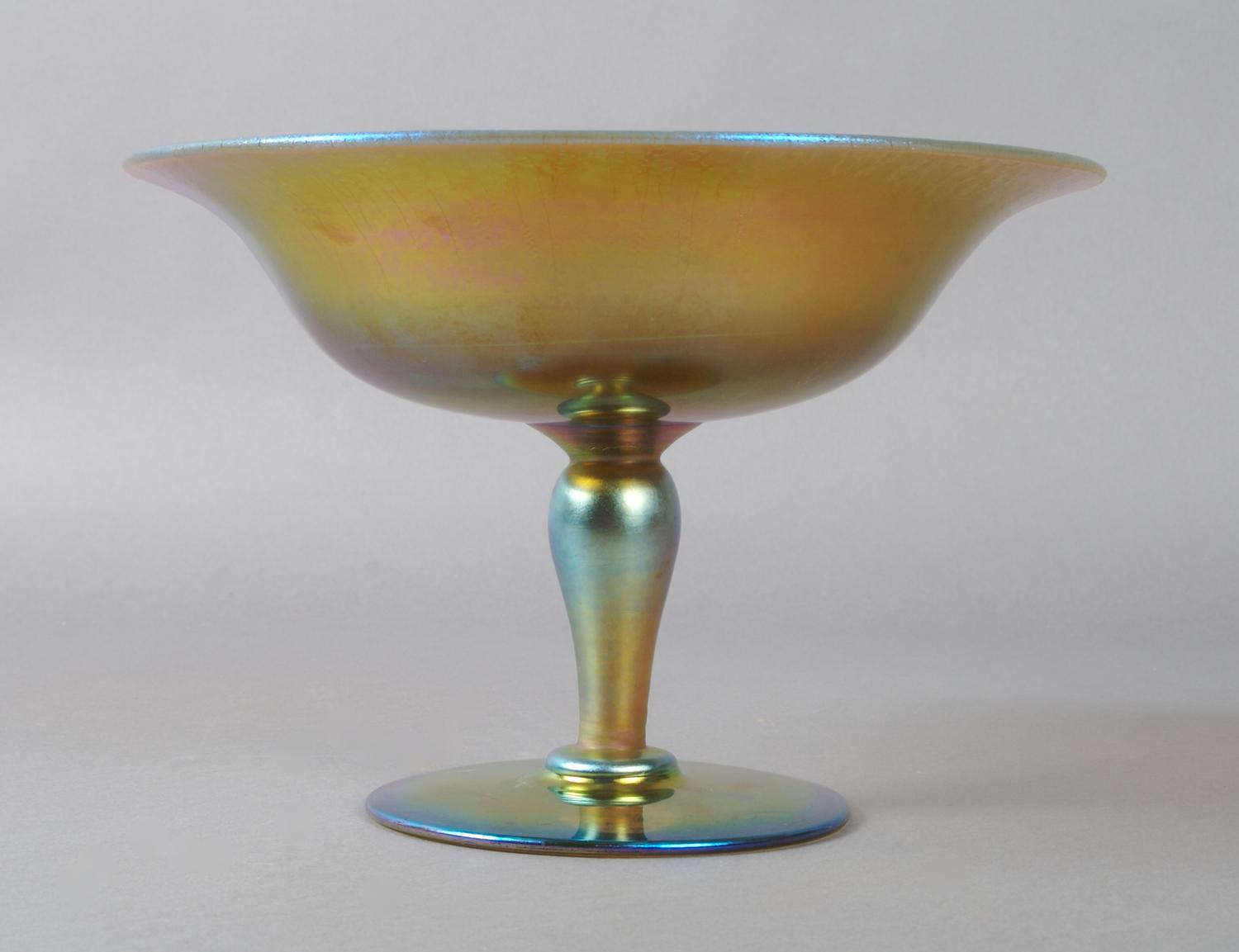 A Steuben Aurene Compote, Diameter 8 inches.