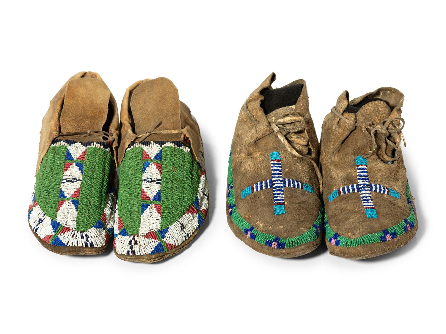 Sioux Beaded Hide Moccasins