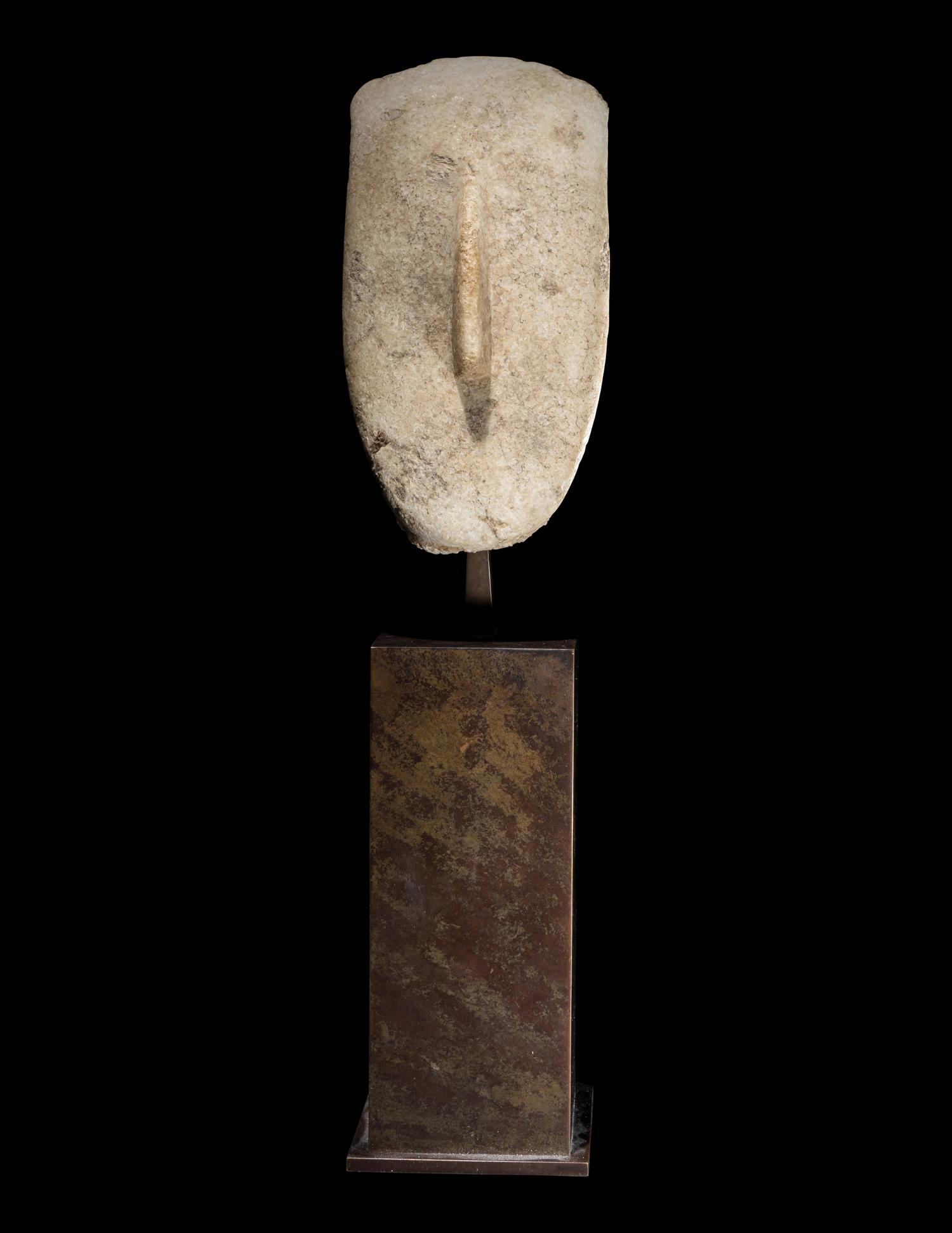 A Large Cycladic Marble Head