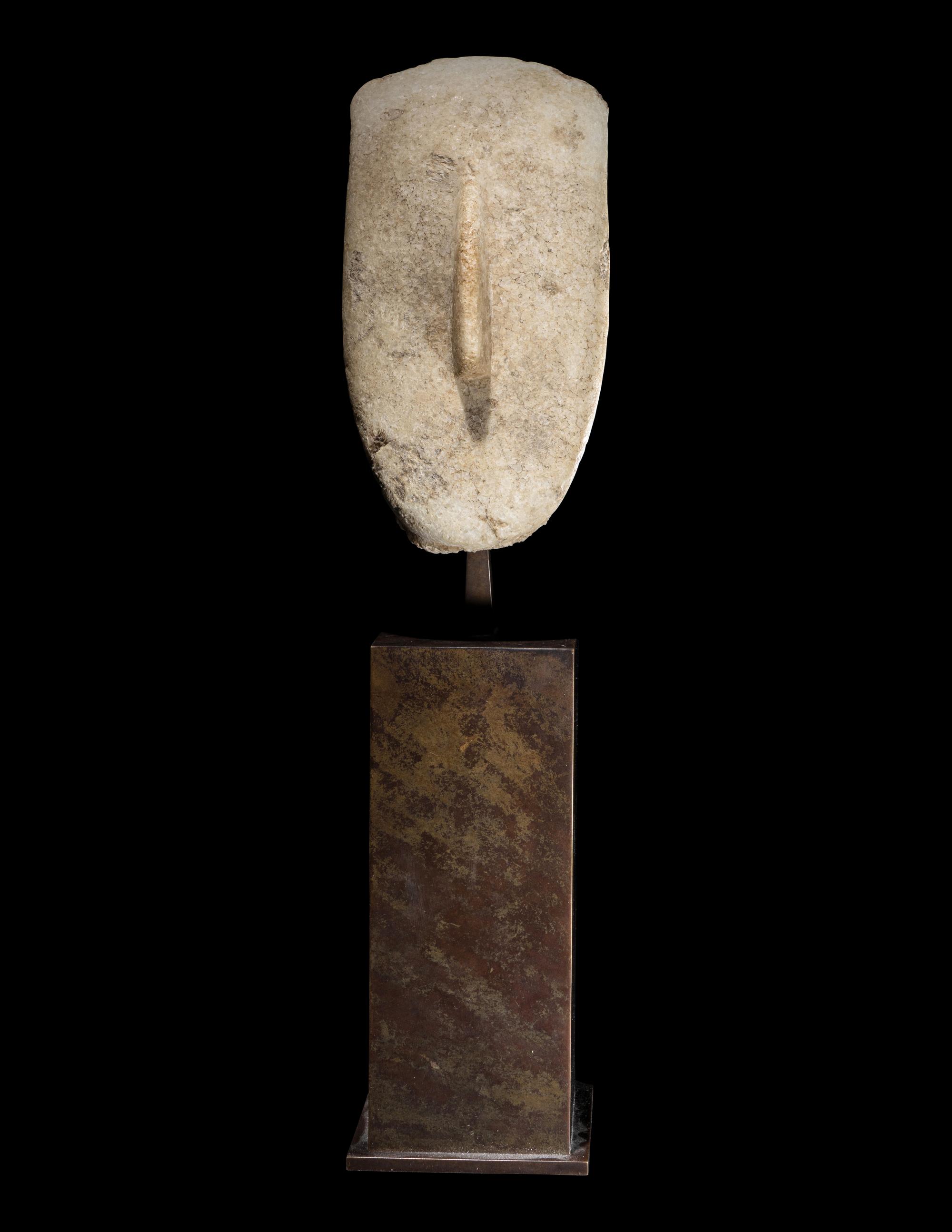 A Large Cycladic Marble Head