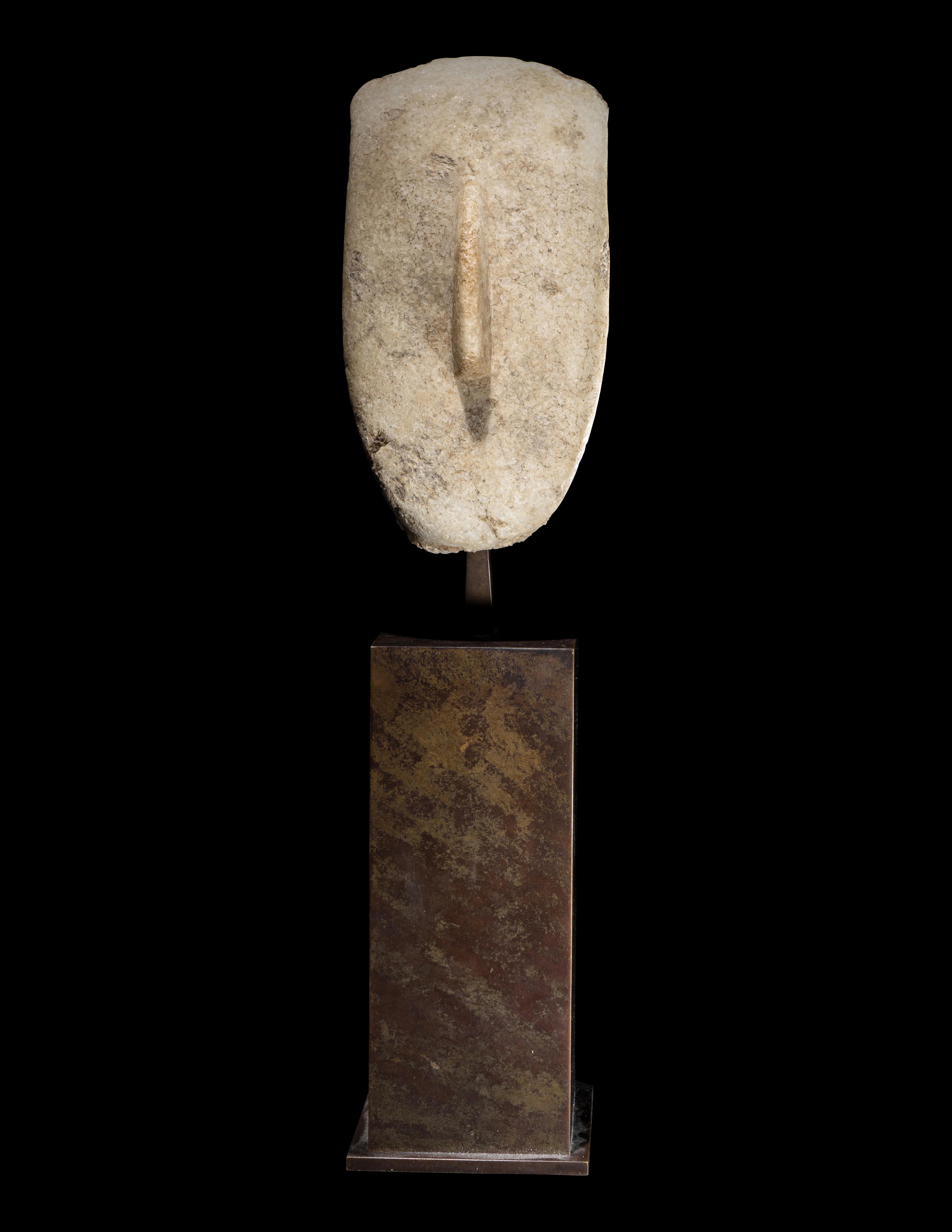 A Large Cycladic Marble Head