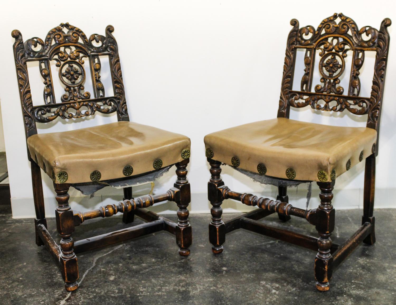 A Set of Six Renaissance Revival Dining Chairs Height 36 inches. — CENTURY FURNITURE COMPANY, GRAND RAPIDS, MICHIGAN, 1900-1942