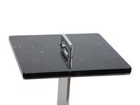 A Pair of Chrome Plated Steel Black Marble Top Side Tables — 20TH CENTURY