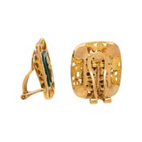 AZURMALACHITE AND YELLOW GOLD EARRINGS