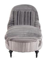 A Scalamandré-Retailed Chaise Longue with Cut Velvet Upholstery