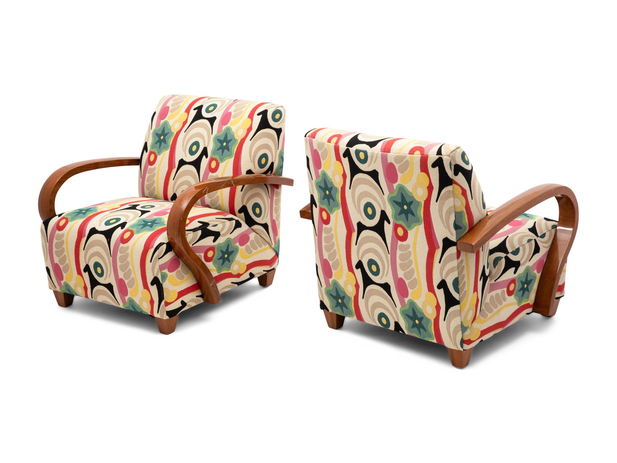 A Pair of Art Deco Style Bentwood Lounge Chairs