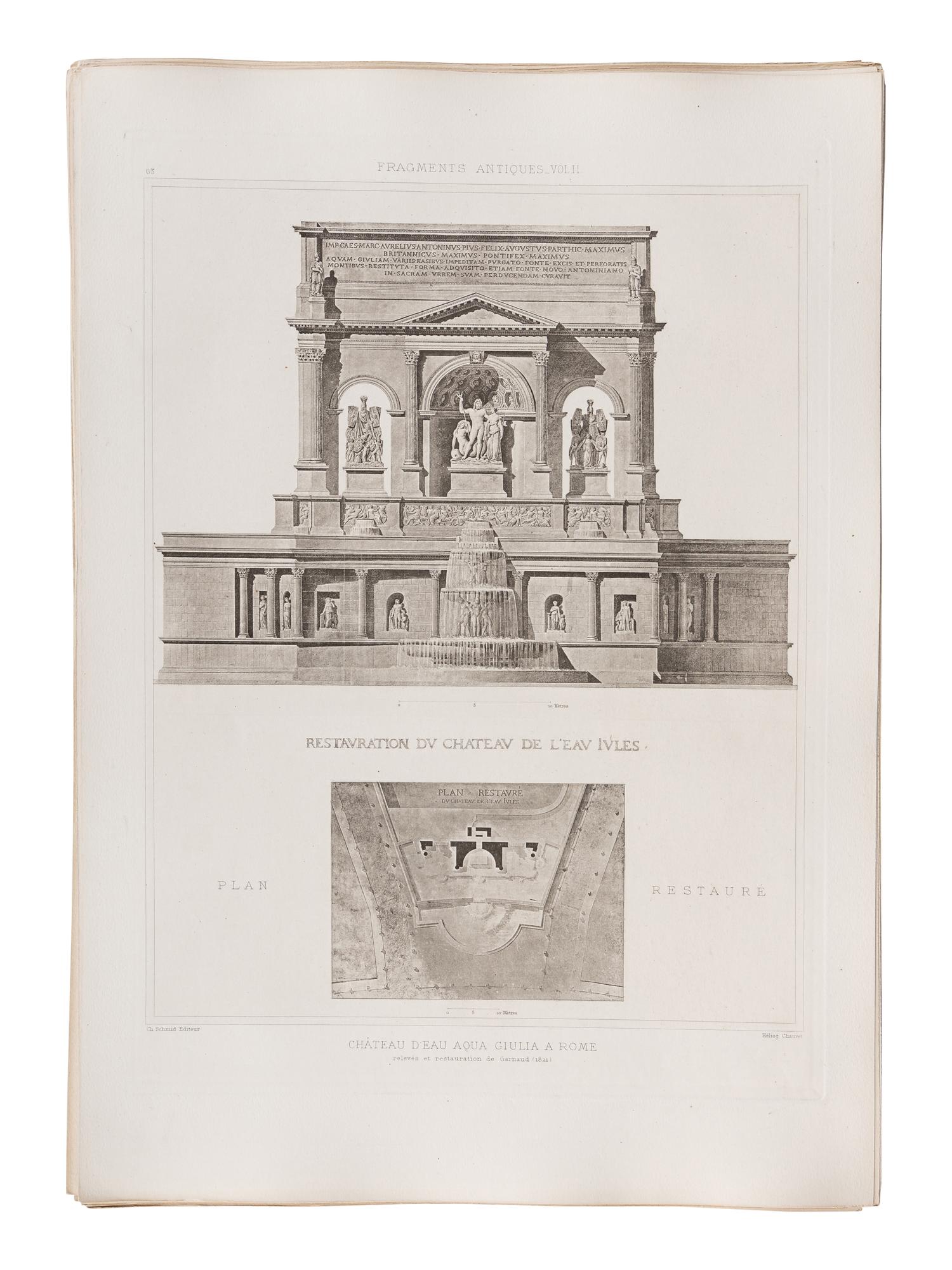D’ESPOUY, Henry. Fragments d'Architecture du Moyen Age et de la Renaissance, d'apres les Relevés & Restaurations des Anciens Pensionnaires de l'Academie de France a Rome. Paris: Charles Massin, n.d.