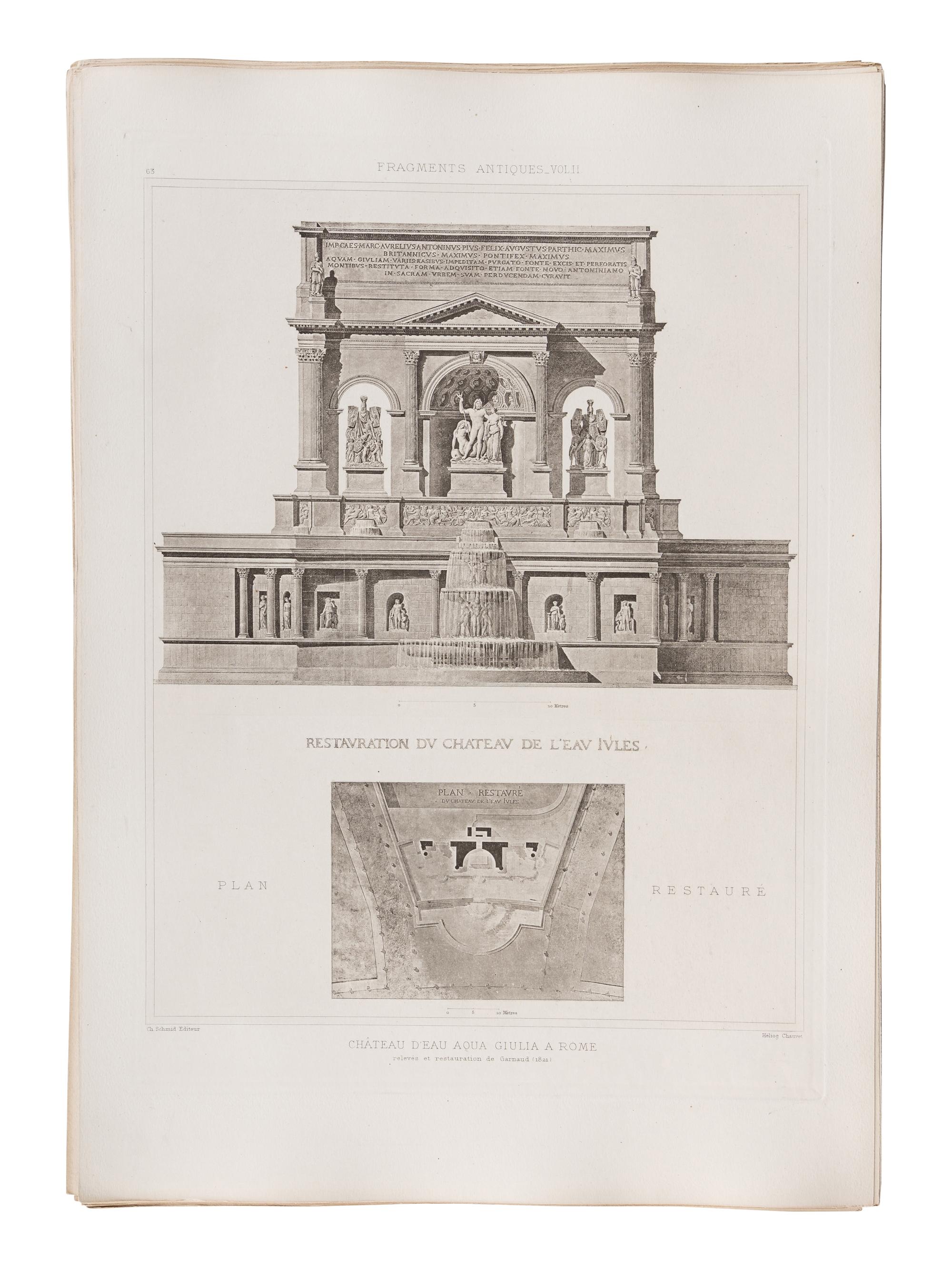 D’ESPOUY, Henry. Fragments d'Architecture du Moyen Age et de la Renaissance, d'apres les Relevés & Restaurations des Anciens Pensionnaires de l'Academie de France a Rome. Paris: Charles Massin, n.d.