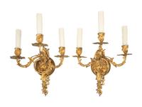 A Pair of French Gilt Metal Sconces
