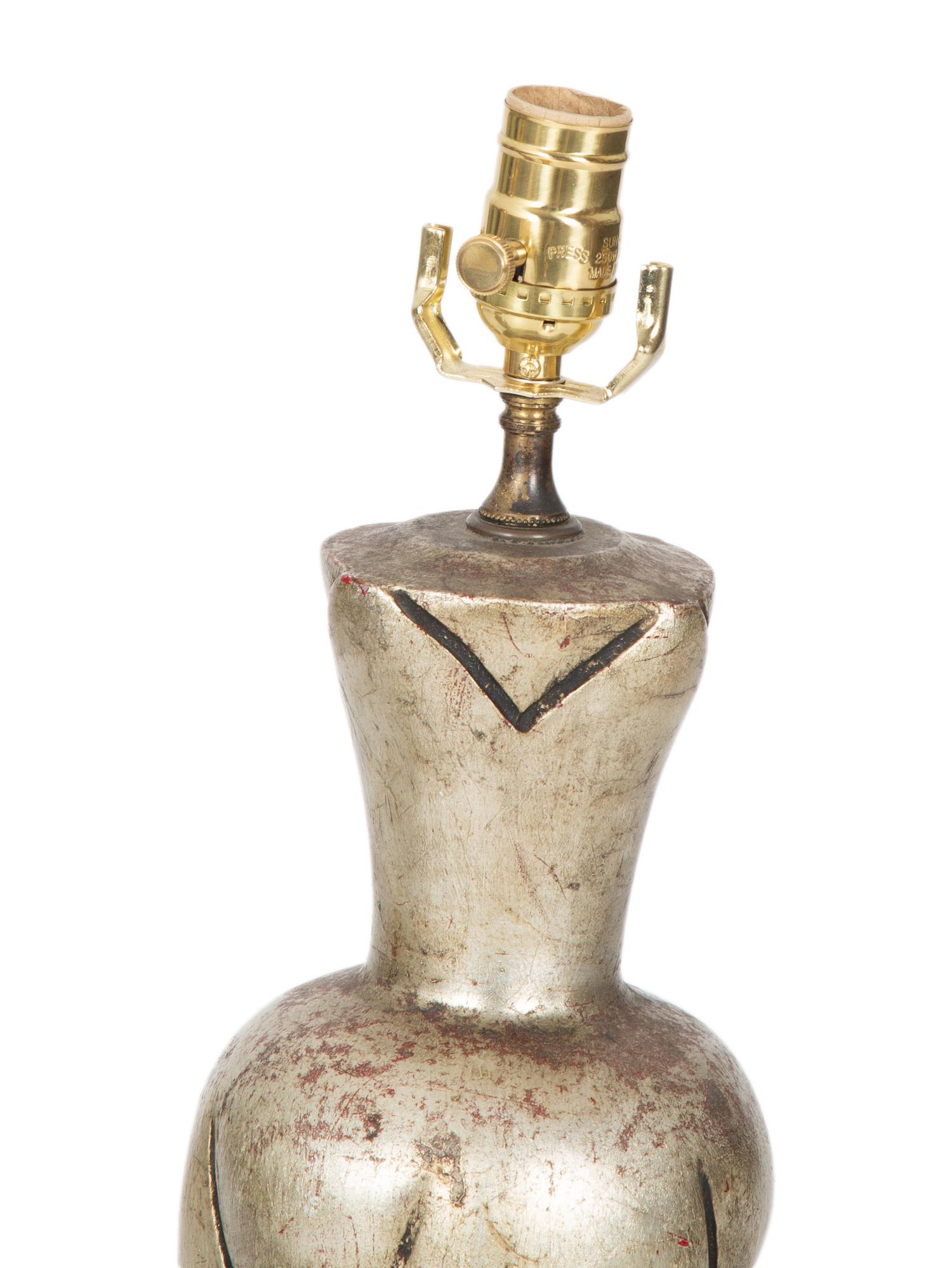 A Pair of Silvered Lamps — 20TH CENTURY