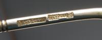 Two Russian Niello Silver Spoons, Mark of Z. Lukachini, assay mark of Aleksandr Skvronsky, Moscow, 1894, each having a twist stem, the