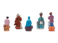 Five Chinese Porcelain Figures of Immortals
