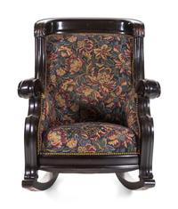 A Karpen Carved Mahogany Rocker