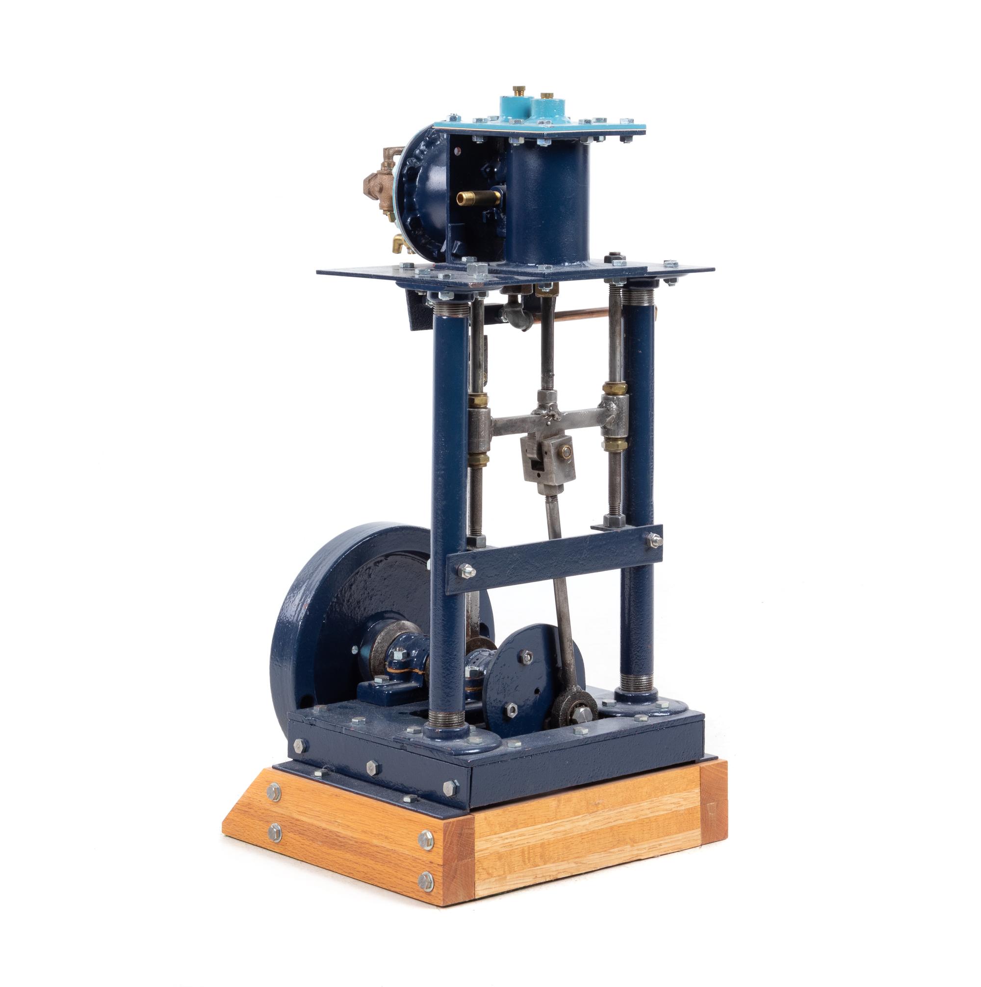 A Painted Metal Single-Stroke Steam Engine