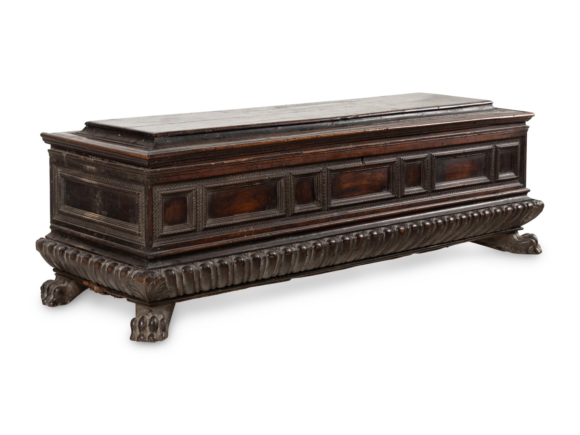 An Italian Carved Walnut Cassone