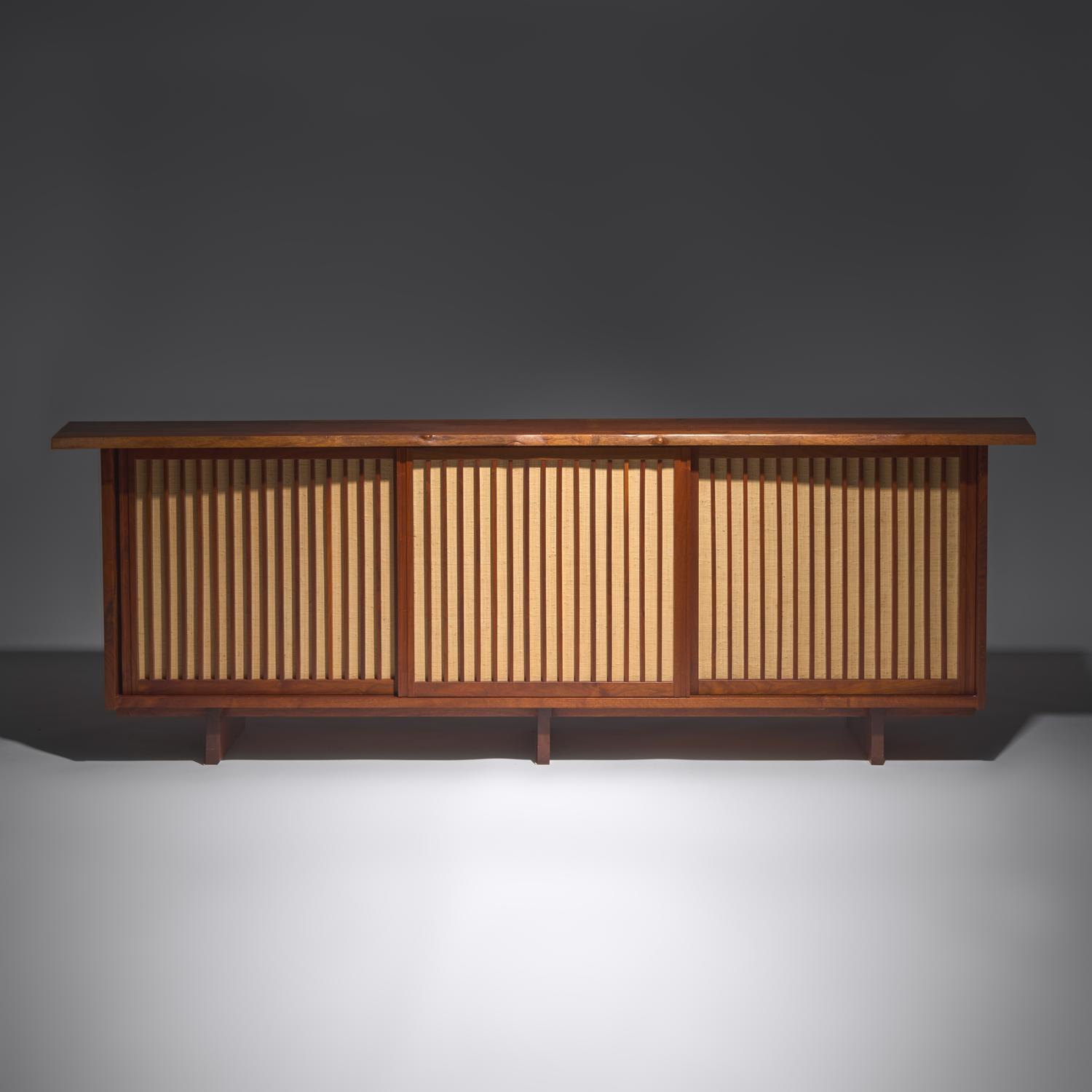 George Nakashima (American, 1905–1990) — Triple Door Sliding Cabinet, 1965