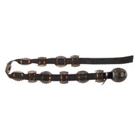 Navajo Stamped Sterling and Turquoise Concha Belt