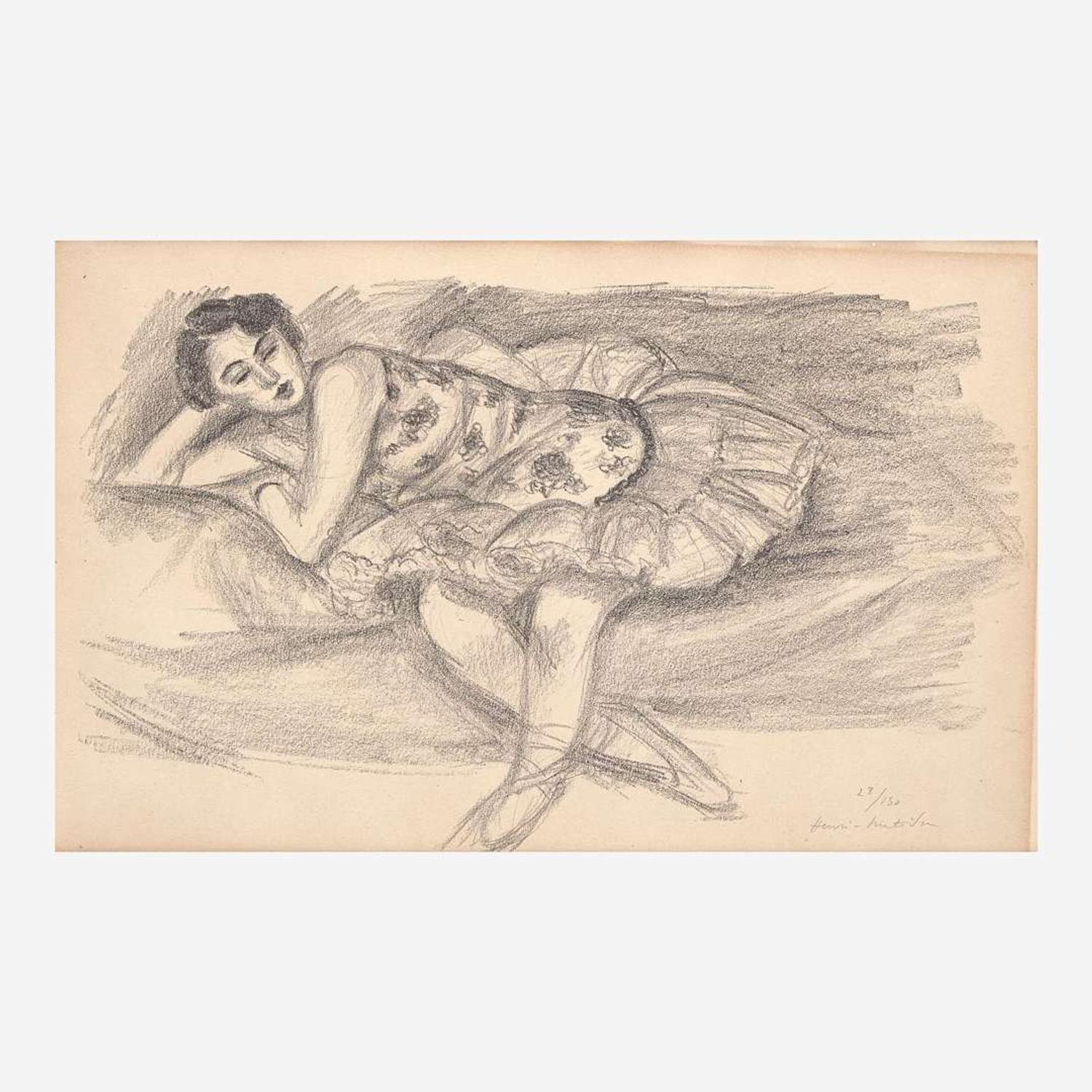 Henri Matisse (French, 1869-1954) Danseuse au Divan Pilée en Deux from Dix Danseuses