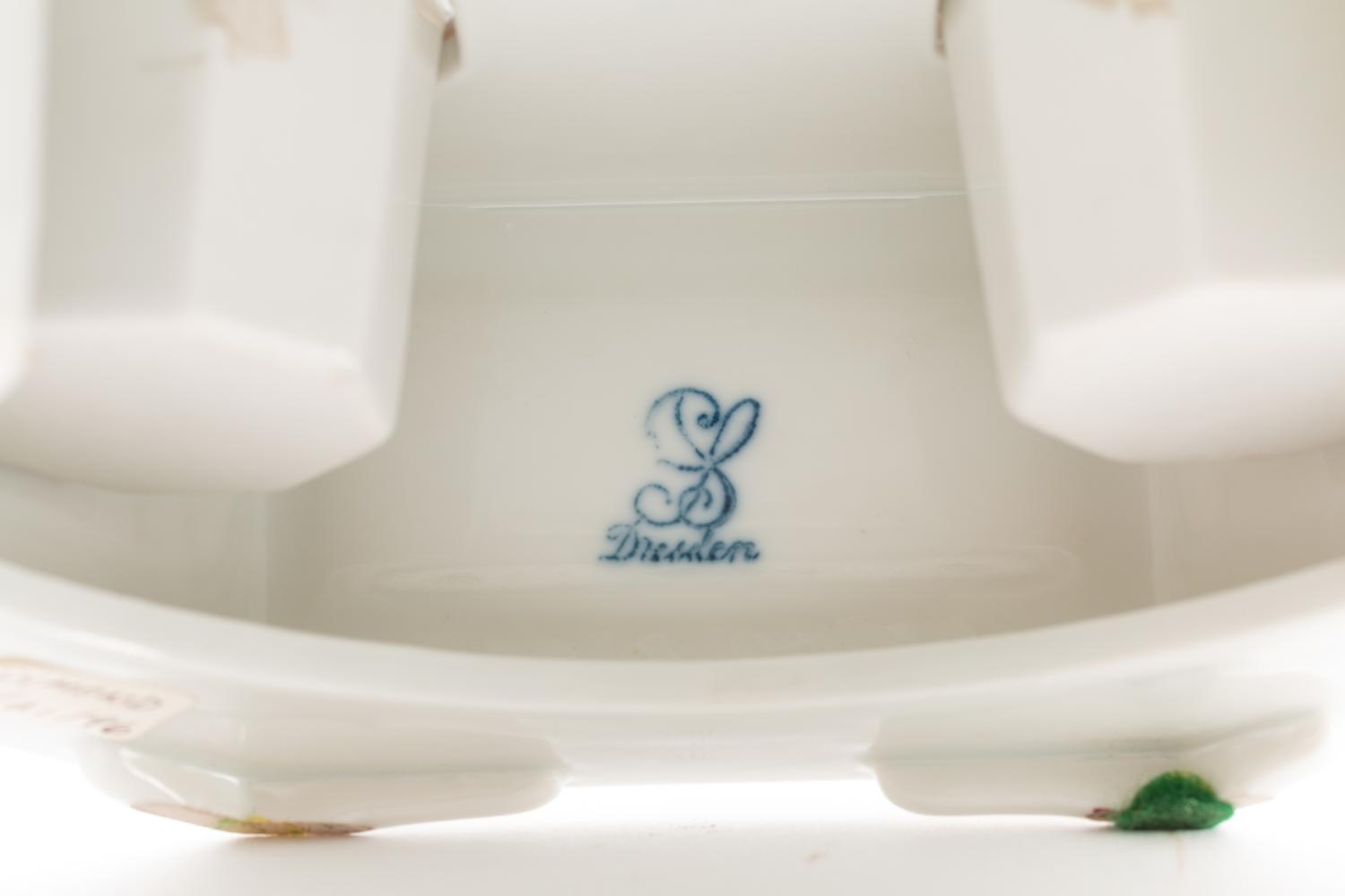 Two Continental Porcelain Inkwells