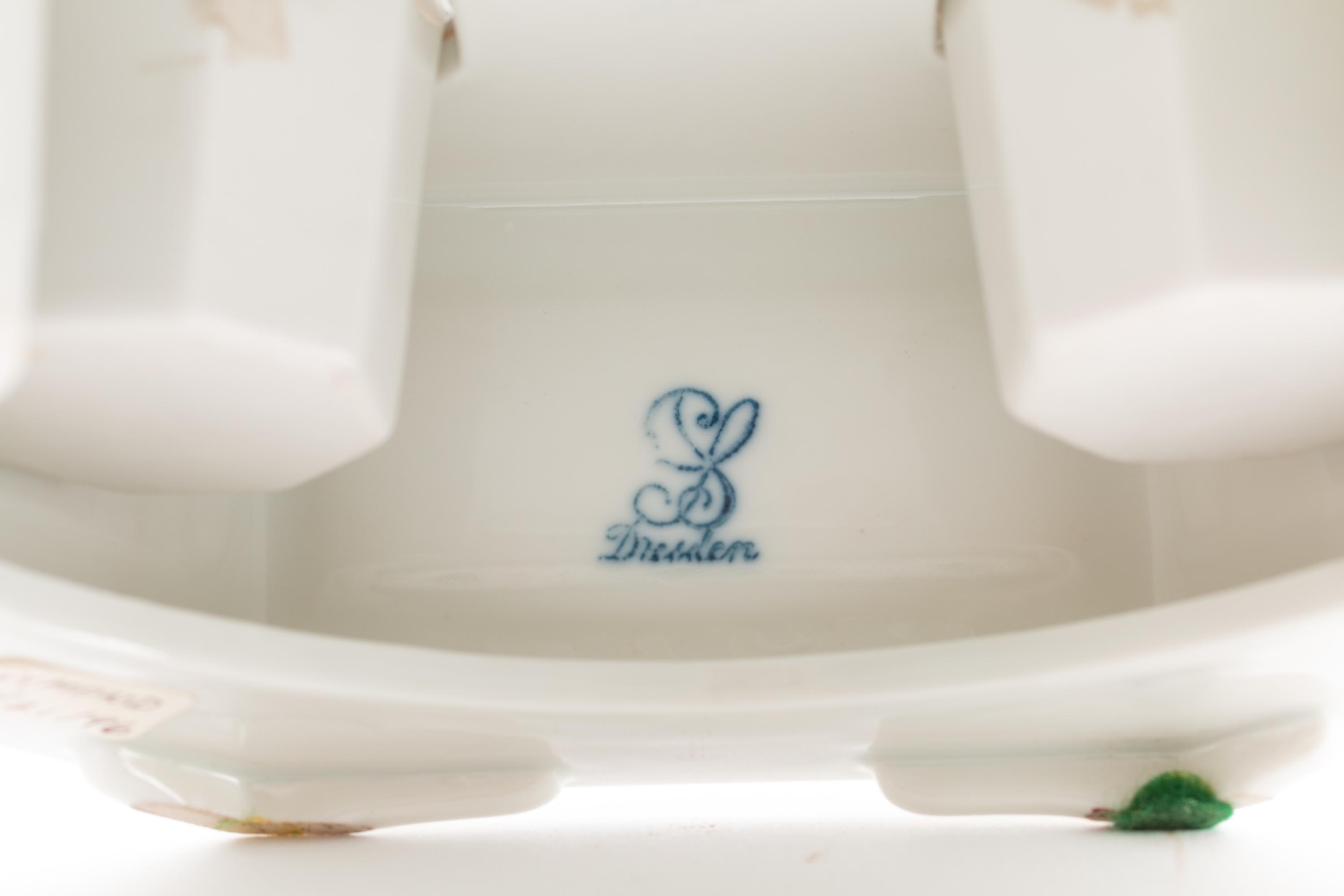 Two Continental Porcelain Inkwells