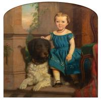 Seymour Joseph Guy (American, 1824-1910) — Portrait of a Young Child with Dog , 1862