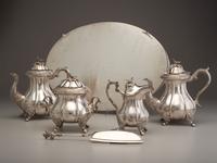A Thomas Whartenby Coin Silver Five-Piece Tea and Coffee Service