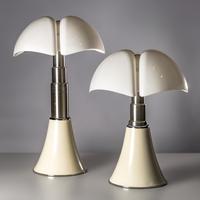 Gae Aulenti (Italian, 1927–2012) — Pair of Pipistrello Lamps, model 620, c. 1968 for Martinelli-Luce