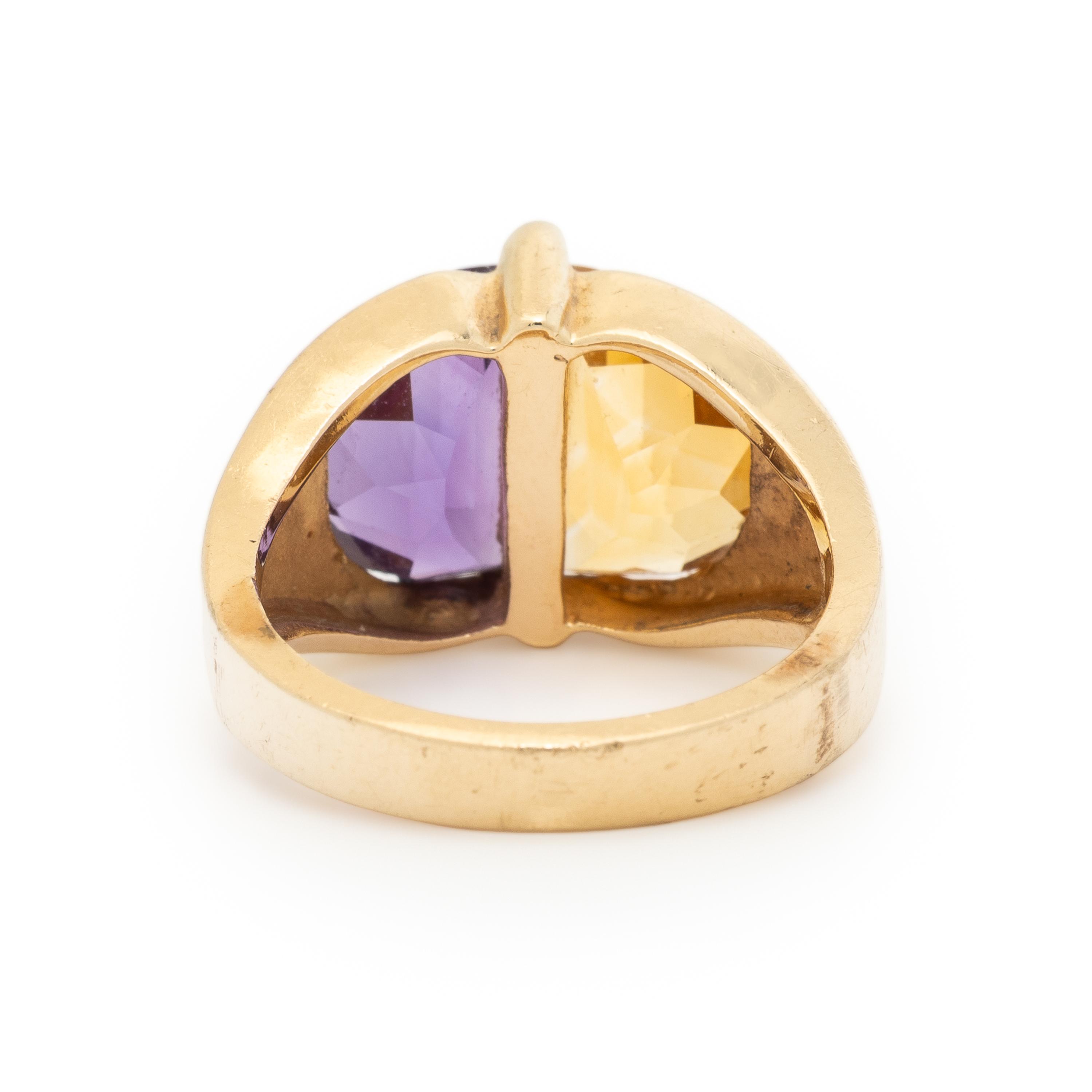 Amethyst, Citrine, and Diamond Ring
