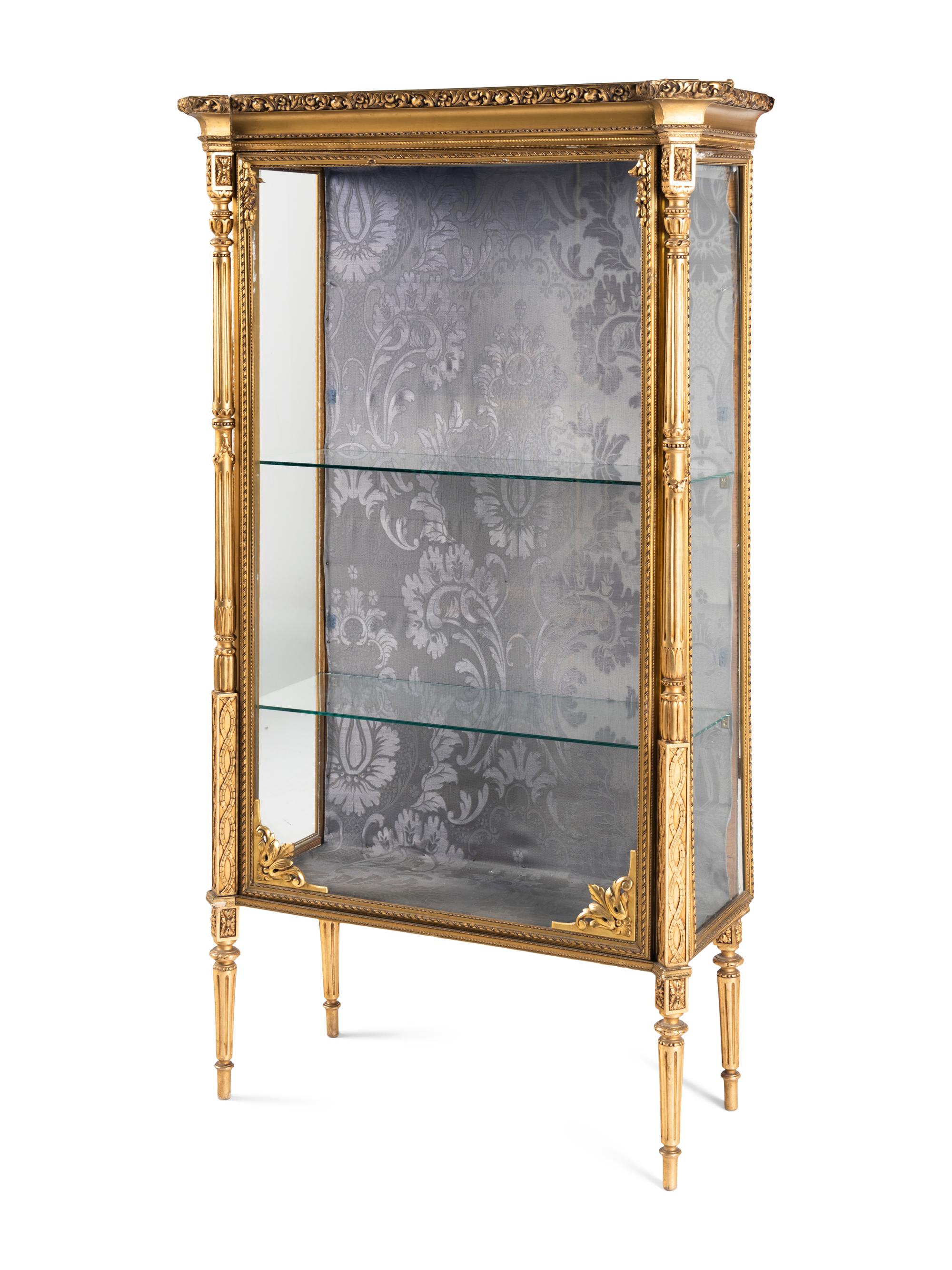 A Giltwood Vitrine Cabinet