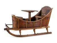 An American Wrought Iron Mounted Sleigh
