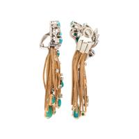 TURQUOISE AND DIAMOND EARCLIPS
