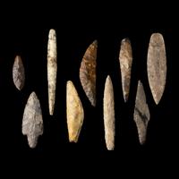 Nine Neolithic Flint Daggers, Spear Points, Sickles and Arrow Heads