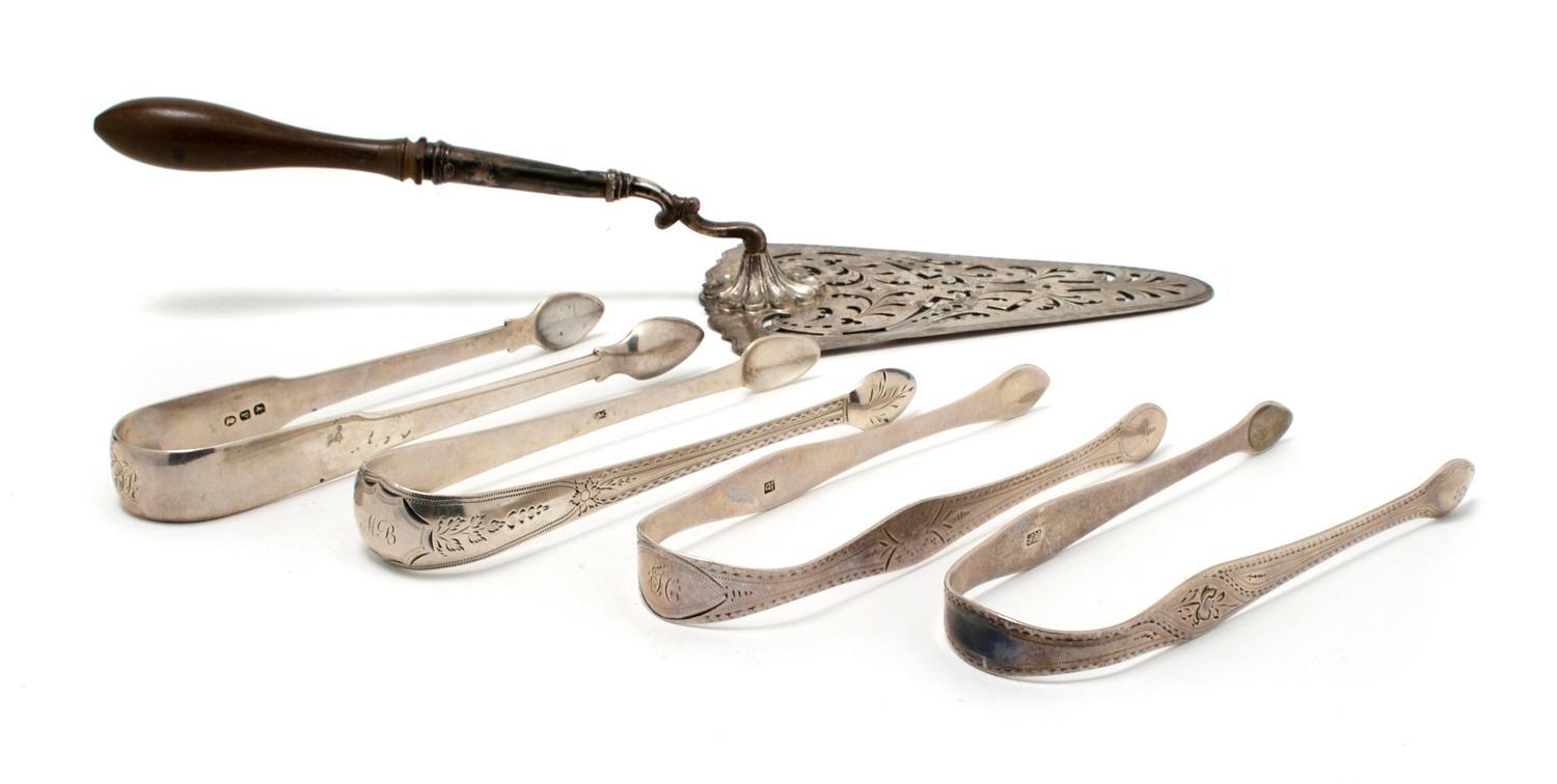 A Collection of English Silver Table Articles, Length of first 5 3/4 inches.