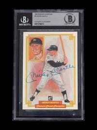 A 1984 Donruss Champions Mickey Mantle Signed Autograph Baseball Card No. 50 (Beckett Authentication Services BAS Certified)