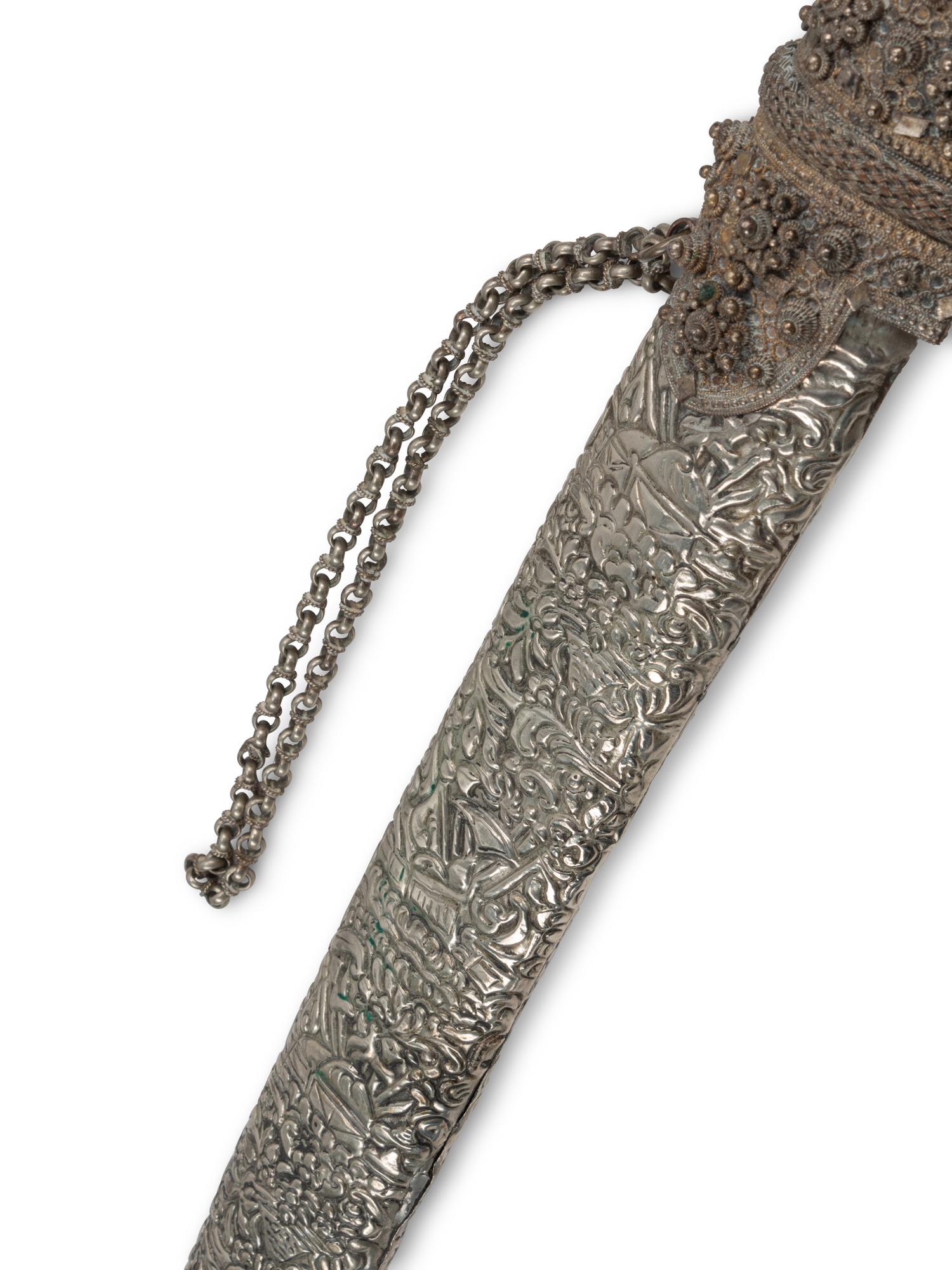 Two Turkish Silver Swords with Sheaths