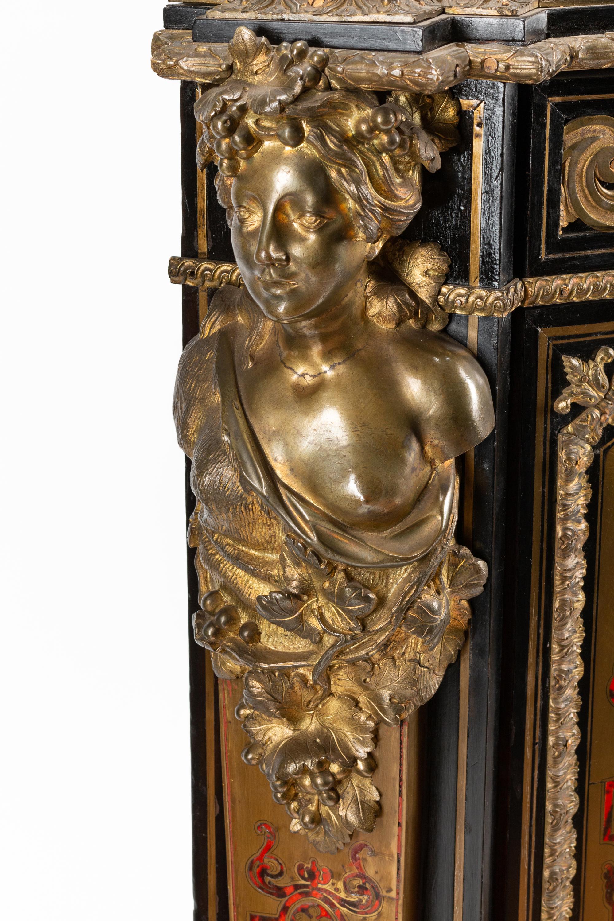 A Pair of Napoleon III Gilt Bronze Mounted Boulle Marquetry Encoignures